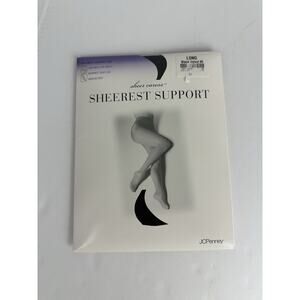 Worthington Sheer Caress Silky Sheer Control Top Pantyhose Black Velvet - Long